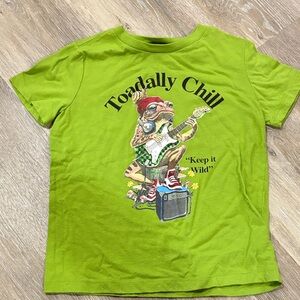 Old Navy Green Kids Tee with Frog and Guitar Graphic